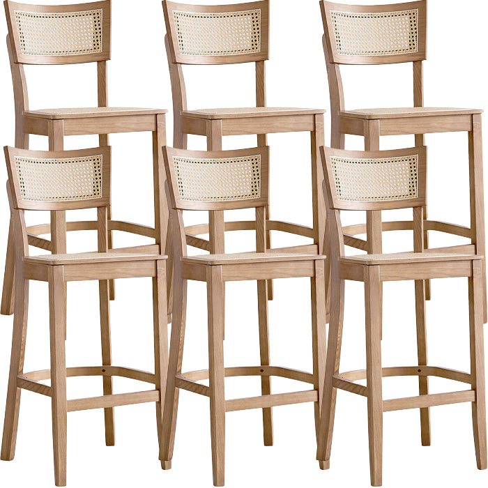 Modern Style Bar-stool Wooden Counter Bar Stool with Wood Legs for Home