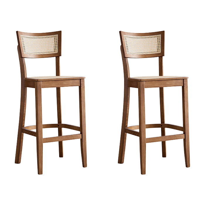 Modern Style Bar-stool Wooden Counter Bar Stool with Wood Legs for Home