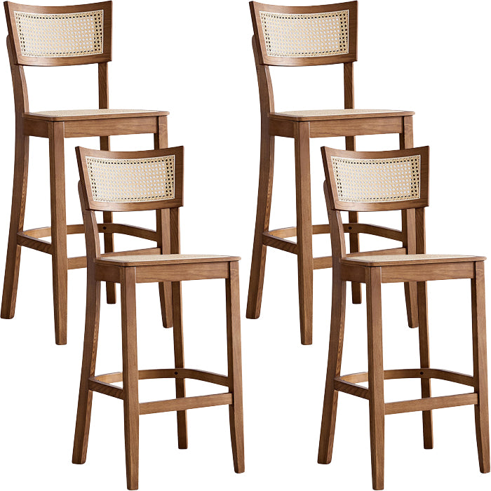 Modern Style Bar-stool Wooden Counter Bar Stool with Wood Legs for Home