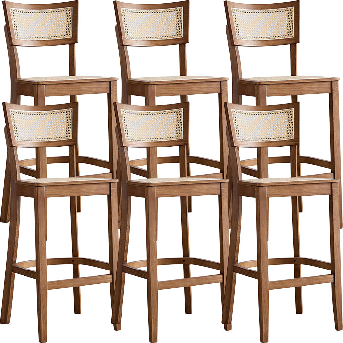 Modern Style Bar-stool Wooden Counter Bar Stool with Wood Legs for Home