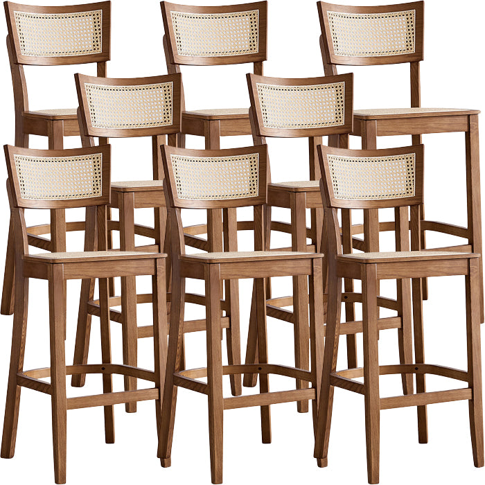 Modern Style Bar-stool Wooden Counter Bar Stool with Wood Legs for Home