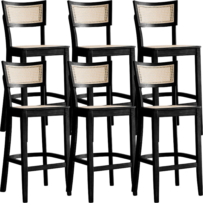 Modern Style Bar-stool Wooden Counter Bar Stool with Wood Legs for Home