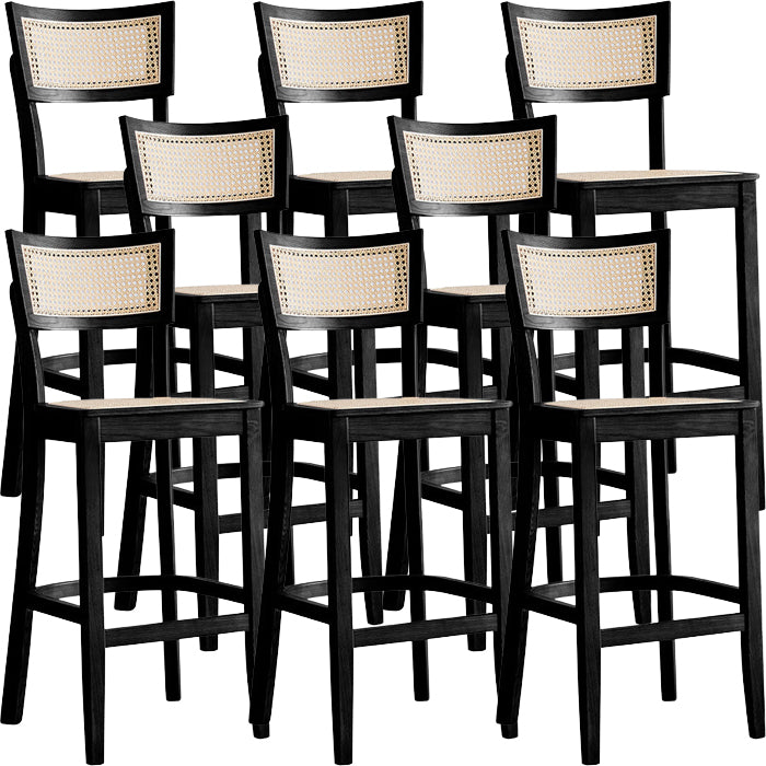 Modern Style Bar-stool Wooden Counter Bar Stool with Wood Legs for Home