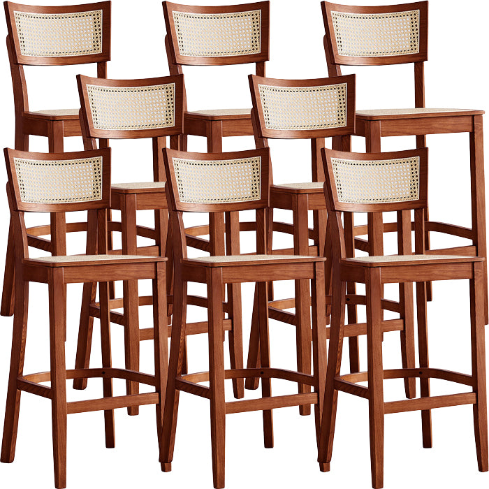 Modern Style Bar-stool Wooden Counter Bar Stool with Wood Legs for Home