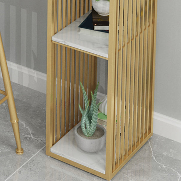 Glam Storage Bar Pub Table Set 1/2/3 Pieces Rectangle White Stone Top Bar Set