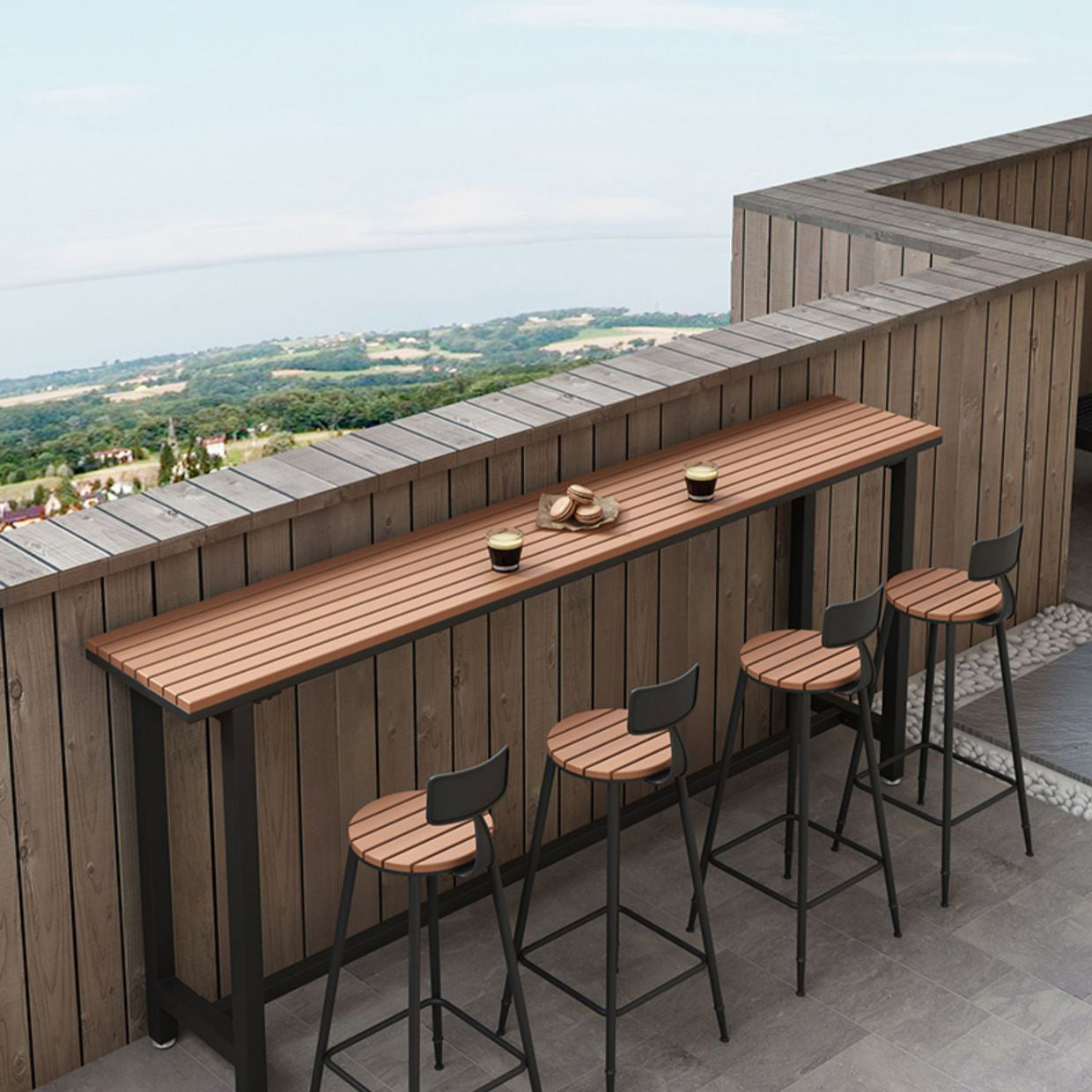 1/4/5 Pieces Wood Bar Stool and Table Set Matte Finish Home Bar Set