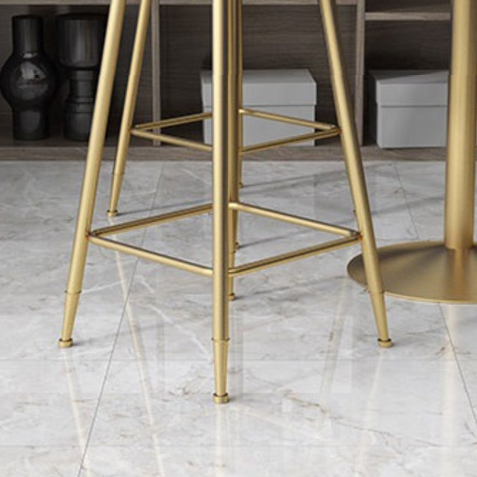 Glam 1/2/3/5 Pieces Artificial Marble Bar Table Set Fixed Table Counter Set