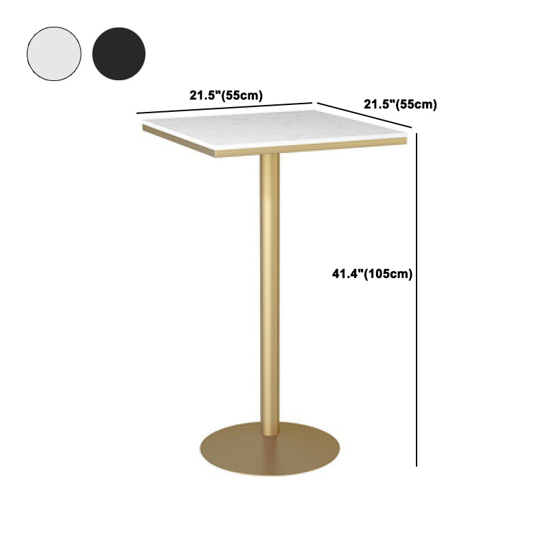 Glam 1/2/3/5 Pieces Artificial Marble Bar Table Set Fixed Table Counter Set