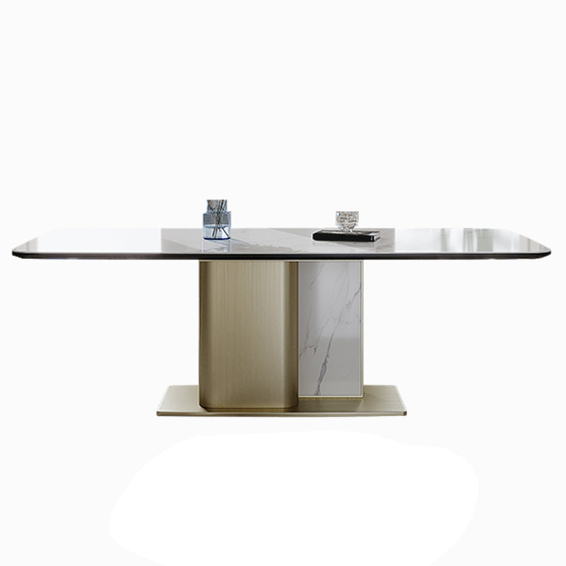 Nordic Glam Style Sintered Stone Rectangle Table Set 1/4/5/7 Pieces Dining Set