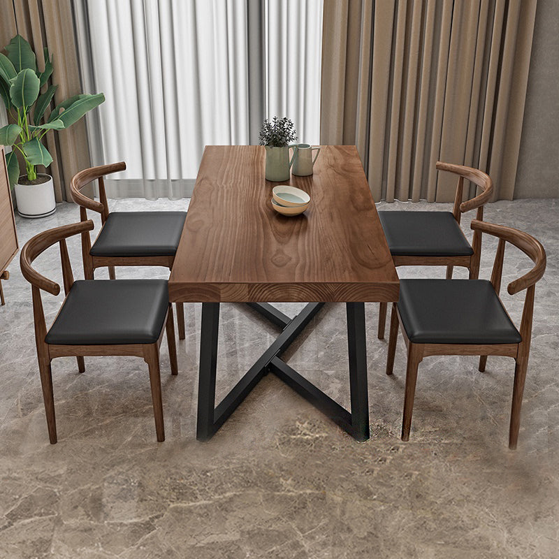 Industrial Rectangle Dinette Set 1/2/4/5 Pieces Natural Wood Table Set