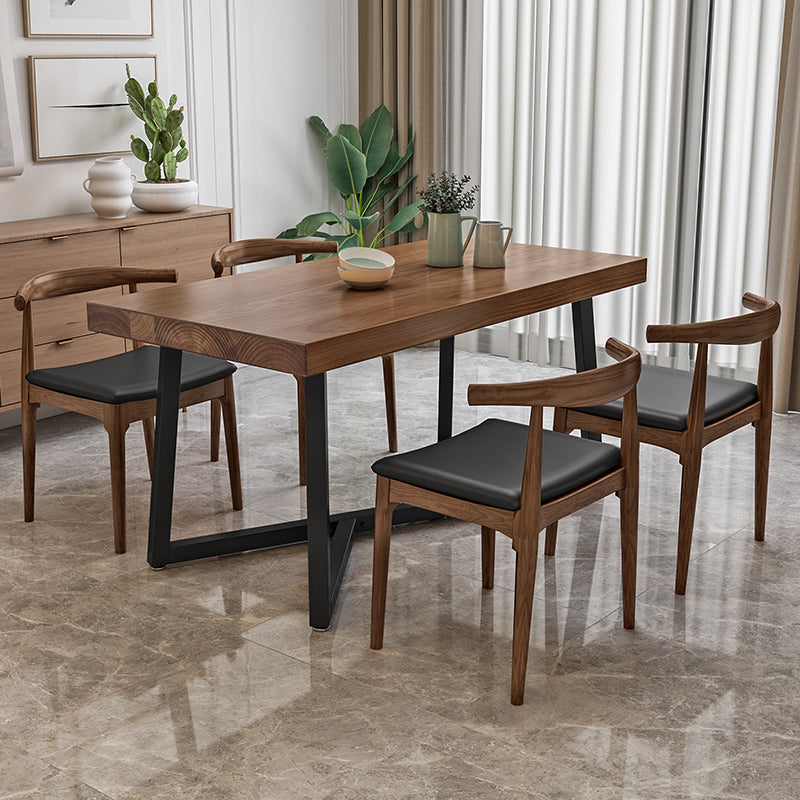 Industrial Rectangle Dinette Set 1/2/4/5 Pieces Natural Wood Table Set