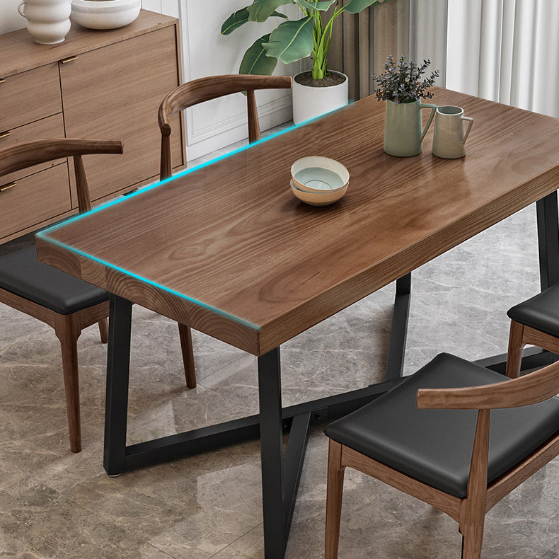 Industrial Rectangle Dinette Set 1/2/4/5 Pieces Natural Wood Table Set