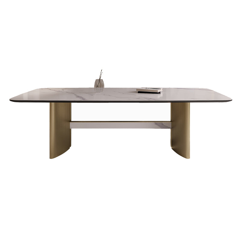 Nordic Glam Style Sintered Stone Rectangle Table Set 1/4/5/7 Pieces Dining Set for Home