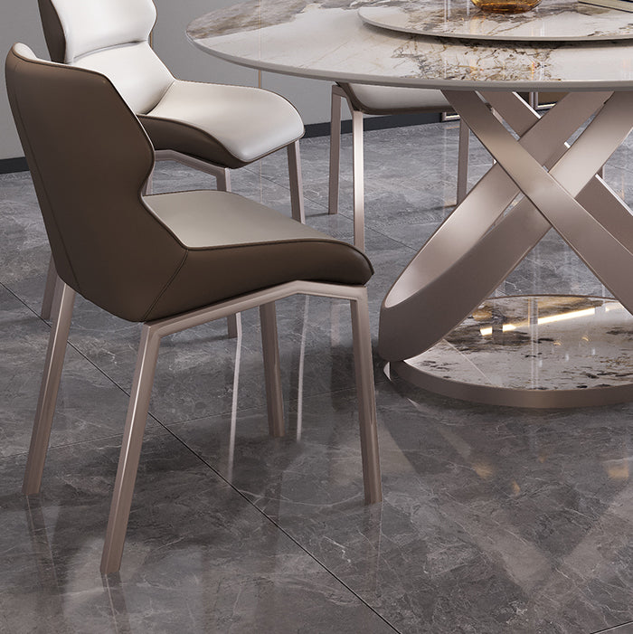 Nordic Glam Sintered Stone Round Table Set 1/4/5/7 Pieces Dining Set for Kitchen