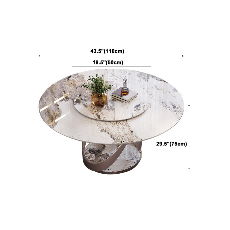 Nordic Glam Sintered Stone Round Table Set 1/4/5/7 Pieces Dining Set for Kitchen