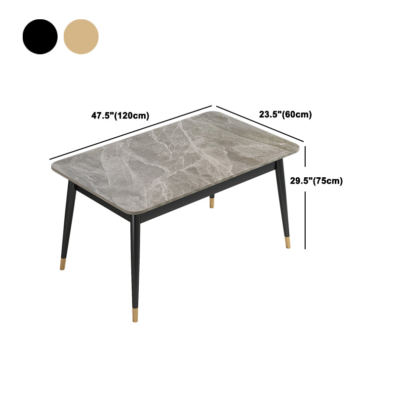 Contemporary Rectangle Dining Table Set 1/2/5/7 Pieces Stone Top Dinette Set