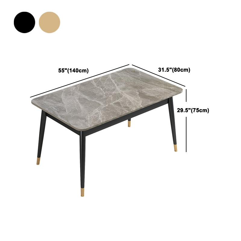 Contemporary Rectangle Dining Table Set 1/2/5/7 Pieces Stone Top Dinette Set