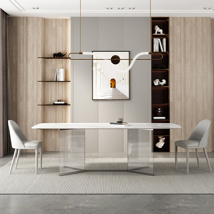 Designer Style Rectangle Dining Table Set 1/4/5 Pieces Acrylic Dining Table