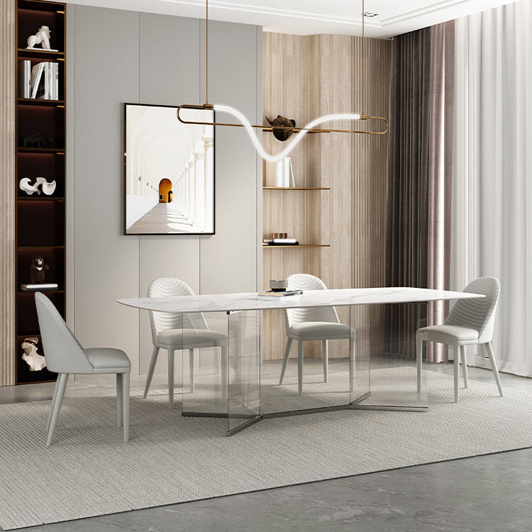 Designer Style Rectangle Dining Table Set 1/4/5 Pieces Acrylic Dining Table