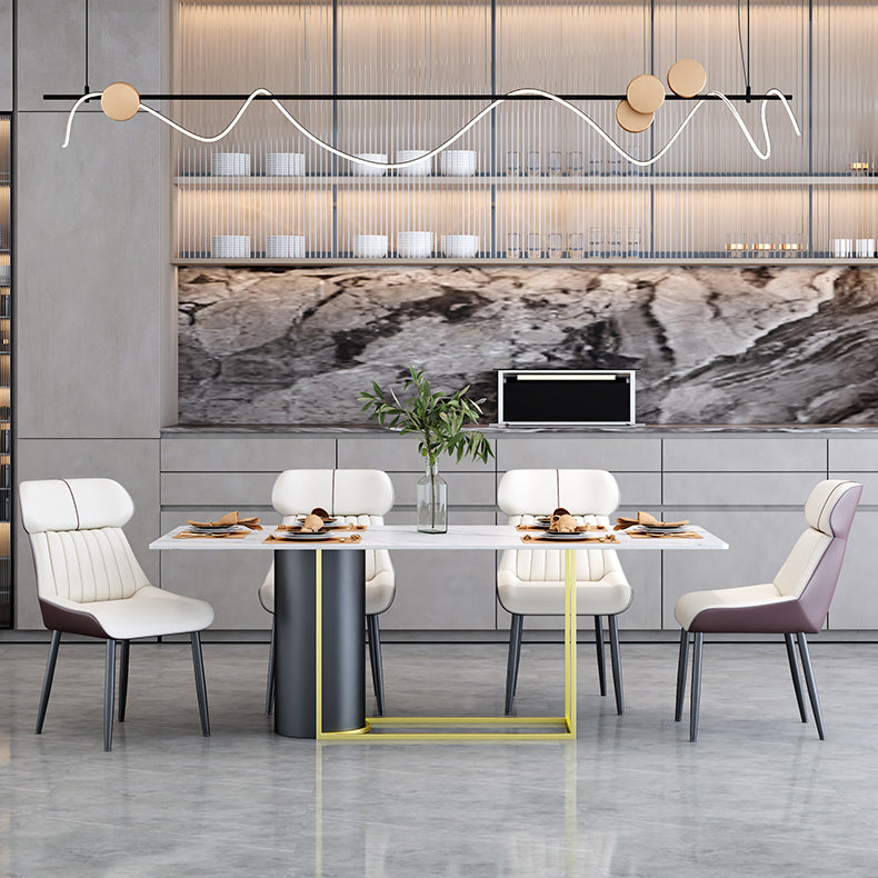 Nordic 1/5 Pieces Dining Set Rectangle Stone Dining Table for Dining Room Kitchen