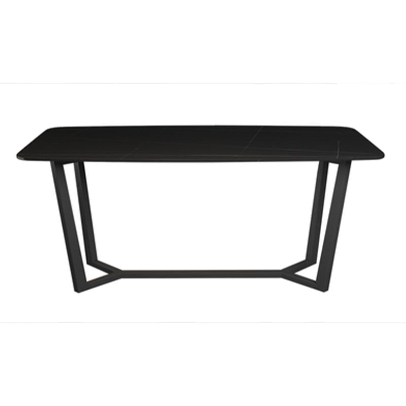 Industrial Sintered Stone Table for Restaurant Rectangle Dining Table with Trestle Base