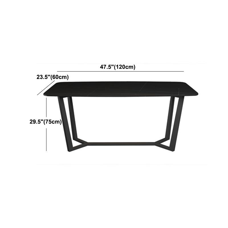 Industrial Sintered Stone Table for Restaurant Rectangle Dining Table with Trestle Base