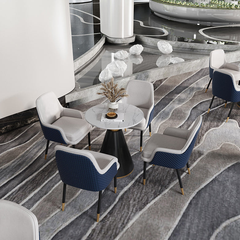 Metal Modern Round Indoor Table Sintered Stone Top Table for Kitchen and Dining Room