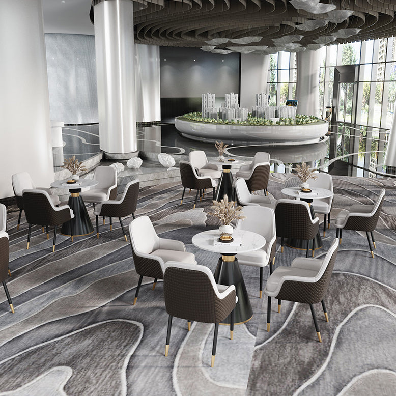 Metal Modern Round Indoor Table Sintered Stone Top Table for Kitchen and Dining Room