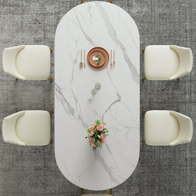 Oval Sintered Stone Dining Table Traditional Luxury Dining Table