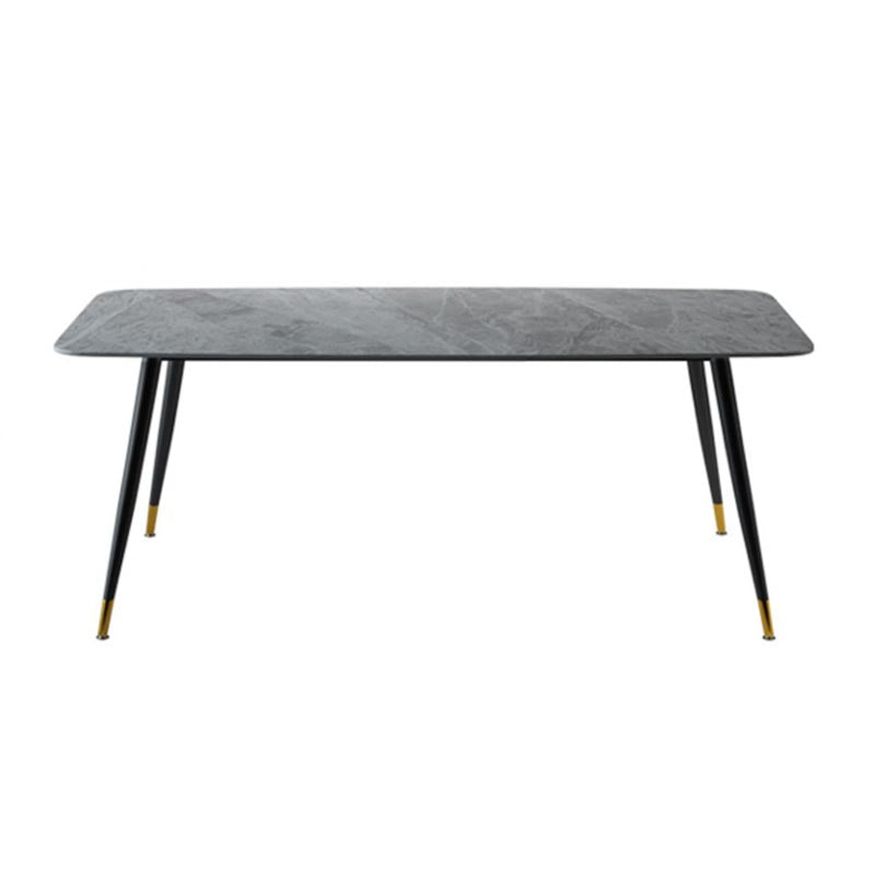 Luxury Sintered Stone Top Dining Table Rectangle Grey Table with 4 Legs
