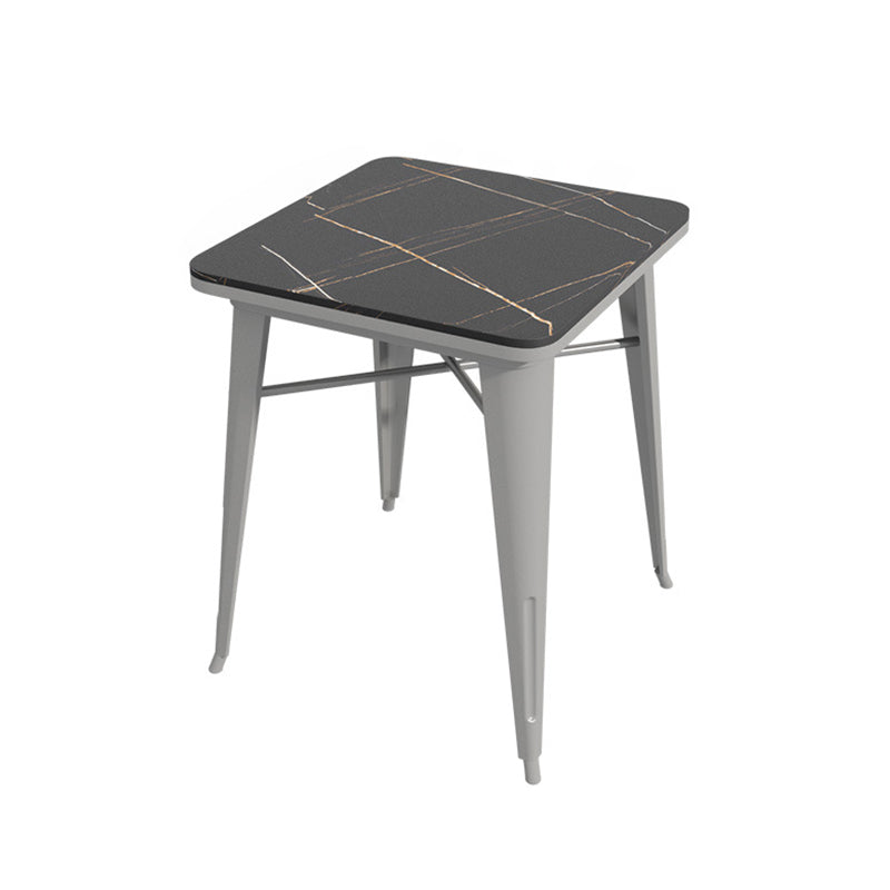Metal Industrial Indoor Table Sintered Stone Top Table for Dining Room