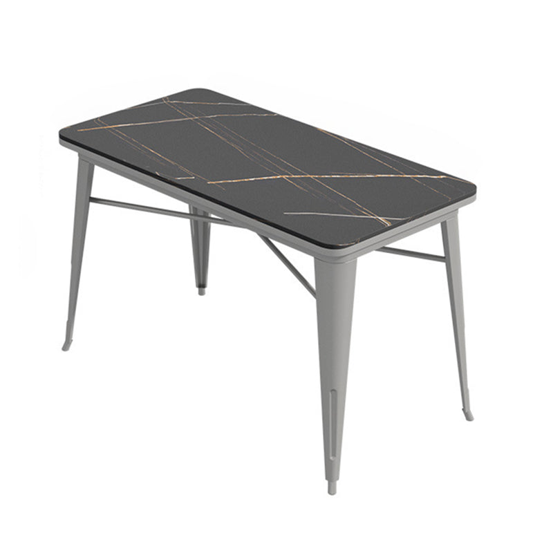 Metal Industrial Indoor Table Sintered Stone Top Table for Dining Room
