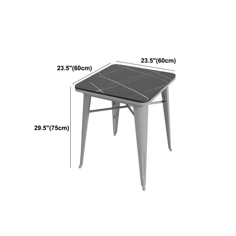 Metal Industrial Indoor Table Sintered Stone Top Table for Dining Room