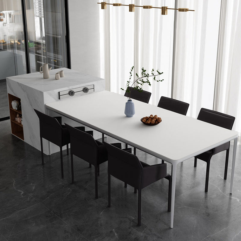 Modern Dinning Tabole with White Marble Rectangle Dining Table for Kitchen