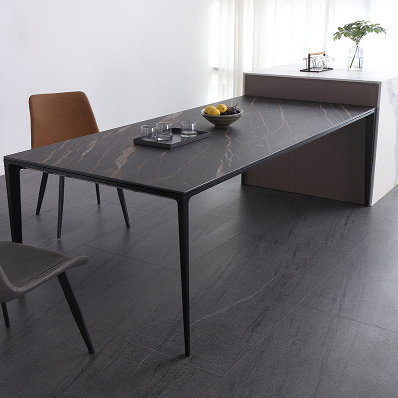 Modern Dinning Tabole with White Marble Rectangle Dining Table for Kitchen