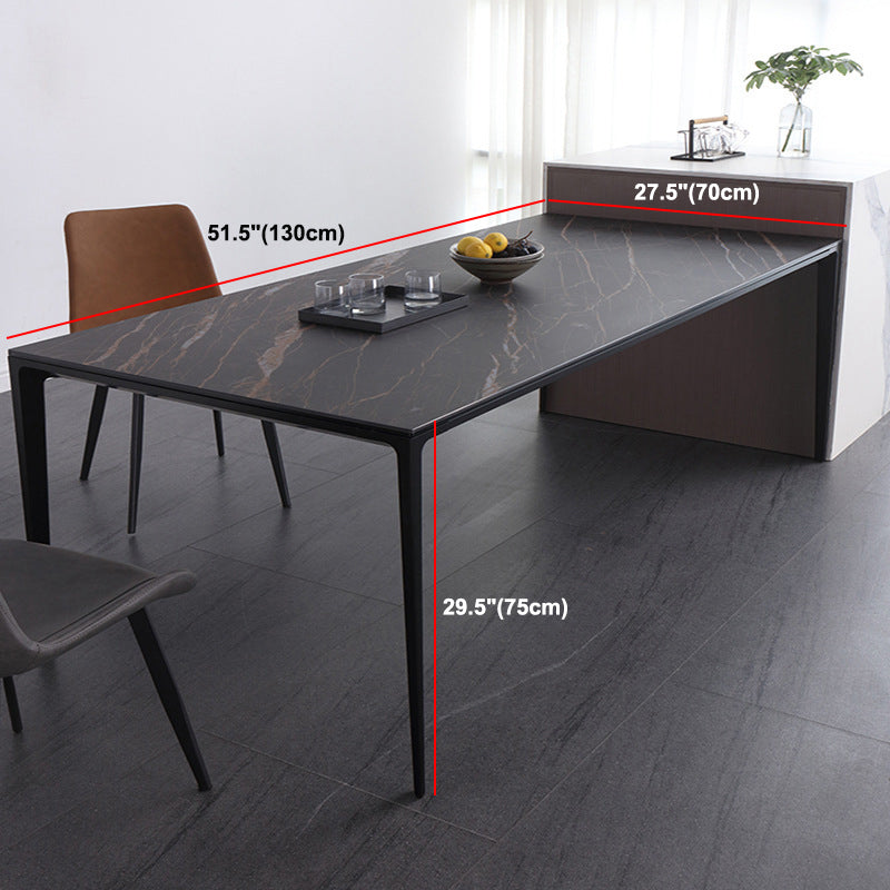 Modern Dinning Tabole with White Marble Rectangle Dining Table for Kitchen