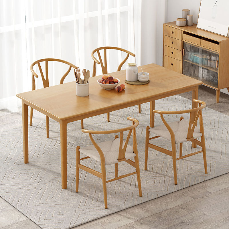 Rectangle Dining Site Table Pine Solid Wood Dining Room Furniture