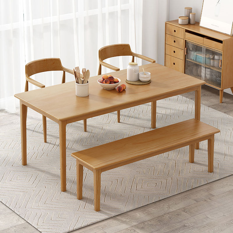 Rectangle Dining Site Table Pine Solid Wood Dining Room Furniture