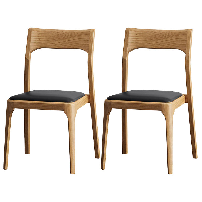 Modern Solid Wood Side Chair Open Back Dining Side Chair with Solid Wood Legs