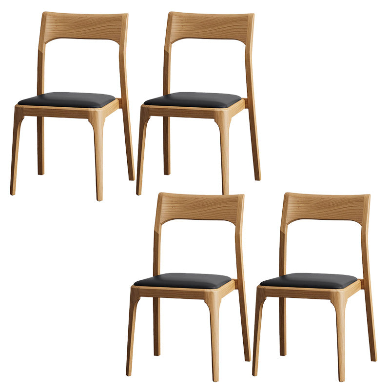 Modern Solid Wood Side Chair Open Back Dining Side Chair with Solid Wood Legs