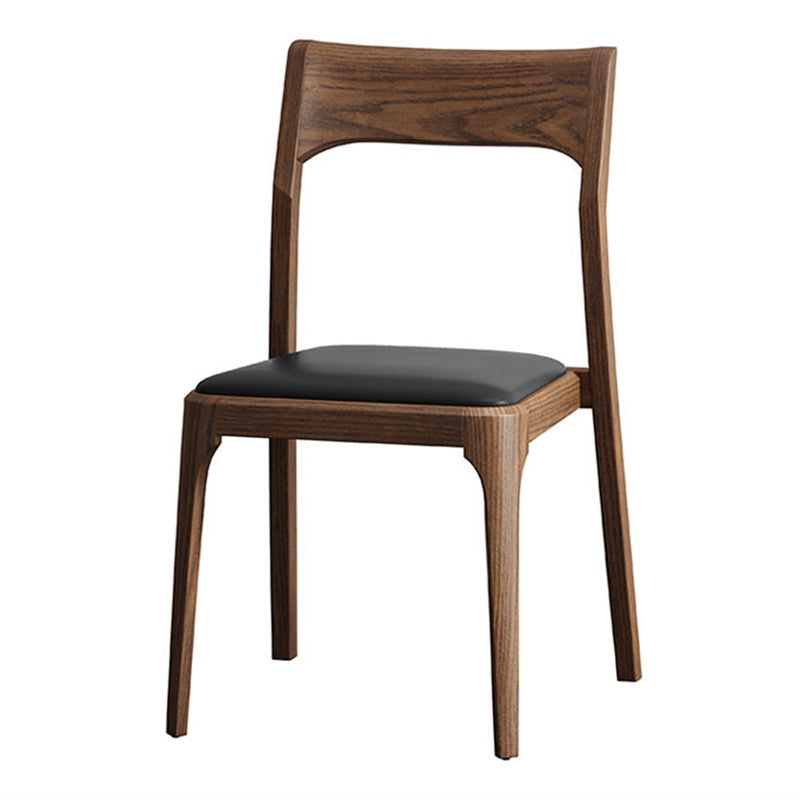 Modern Solid Wood Side Chair Open Back Dining Side Chair with Solid Wood Legs