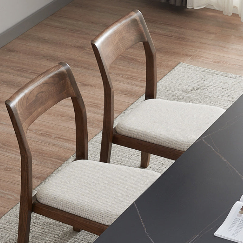 Modern Solid Wood Side Chair Open Back Dining Side Chair with Solid Wood Legs