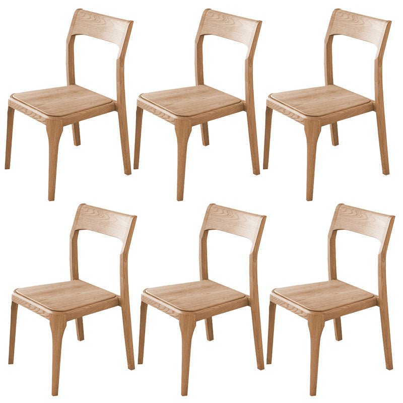 Modern Solid Wood Side Chair Open Back Dining Side Chair with Solid Wood Legs
