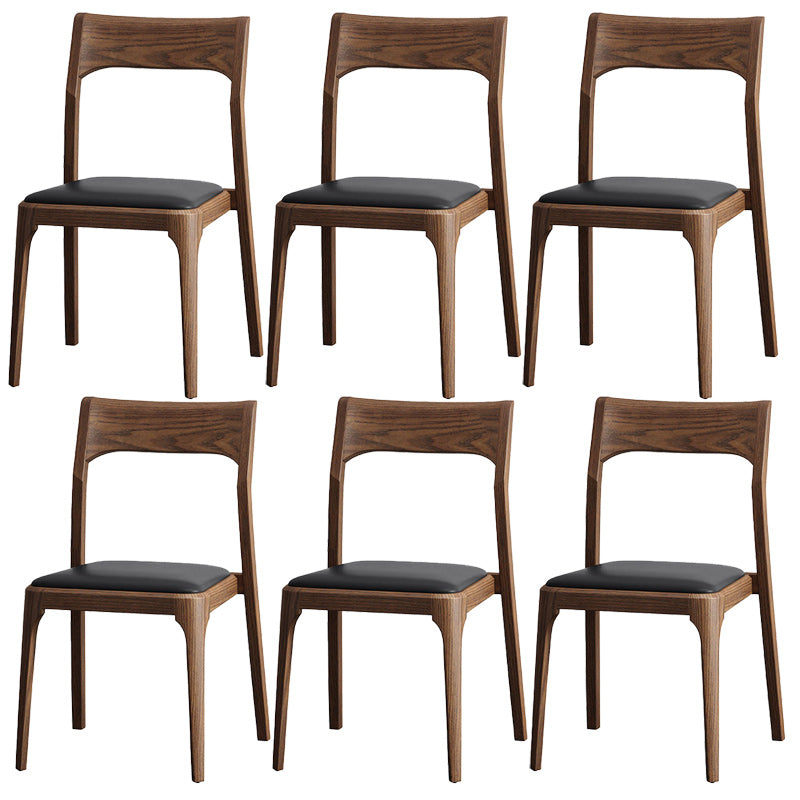 Modern Solid Wood Side Chair Open Back Dining Side Chair with Solid Wood Legs