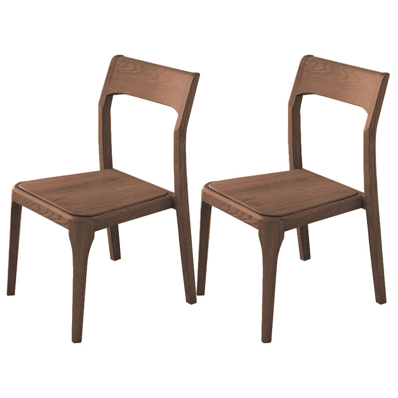 Modern Solid Wood Side Chair Open Back Dining Side Chair with Solid Wood Legs