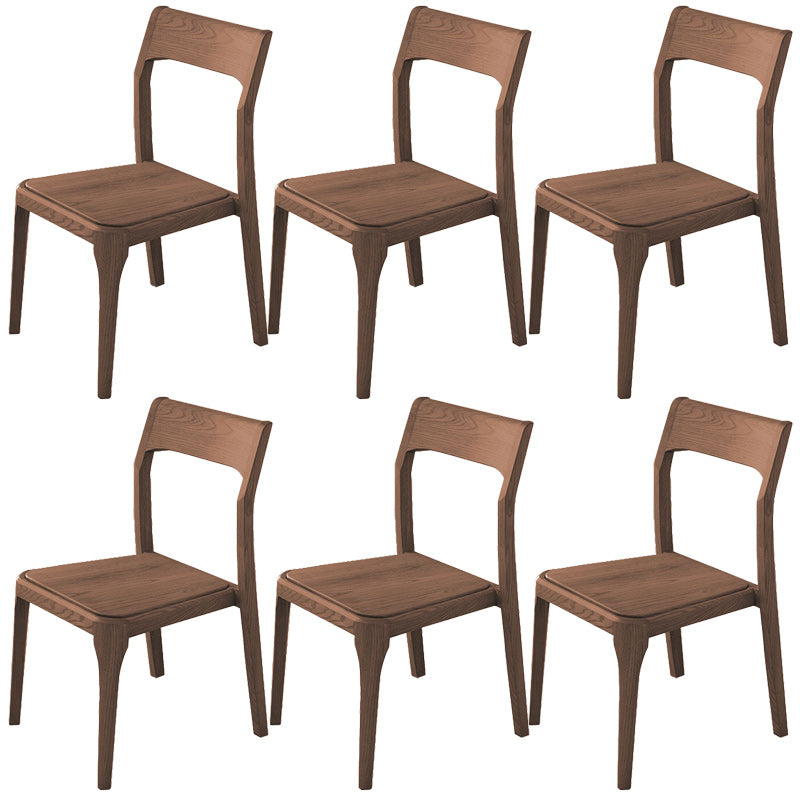 Modern Solid Wood Side Chair Open Back Dining Side Chair with Solid Wood Legs