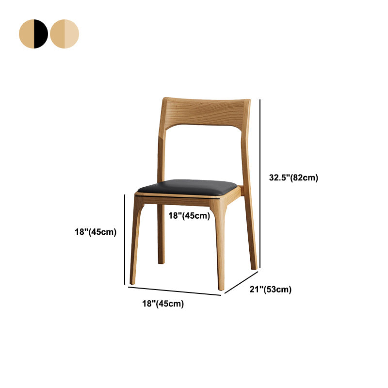 Modern Solid Wood Side Chair Open Back Dining Side Chair with Solid Wood Legs