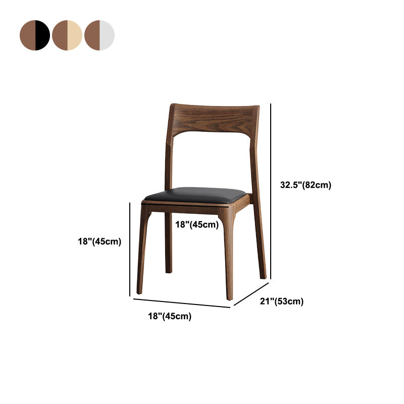 Modern Solid Wood Side Chair Open Back Dining Side Chair with Solid Wood Legs