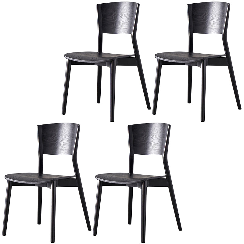 Contemporary Wood Dining Chair Open Back Dining Side Furniture in Matte Finish for Indoor