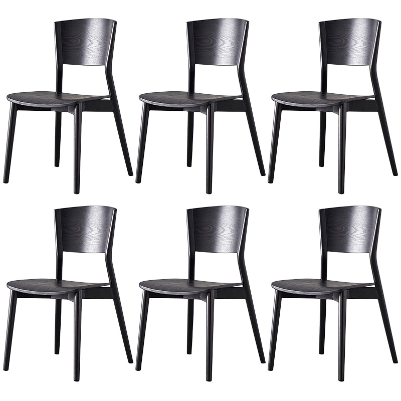 Contemporary Wood Dining Chair Open Back Dining Side Furniture in Matte Finish for Indoor